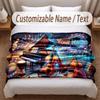 Music General Theme Soft Blanket Personalized Custom Name Text Print Warm Blanket Home Sofa Bedroom Decor
