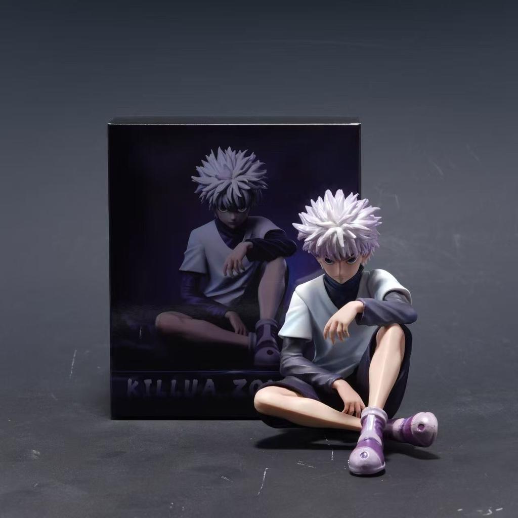 Kreslený Hunter x Hunter Anime Modelová Figurka Sedící Pozice Killua Zoldyck Figurka Gon Freecss GK Soška Model Stolní Panenka Dárek