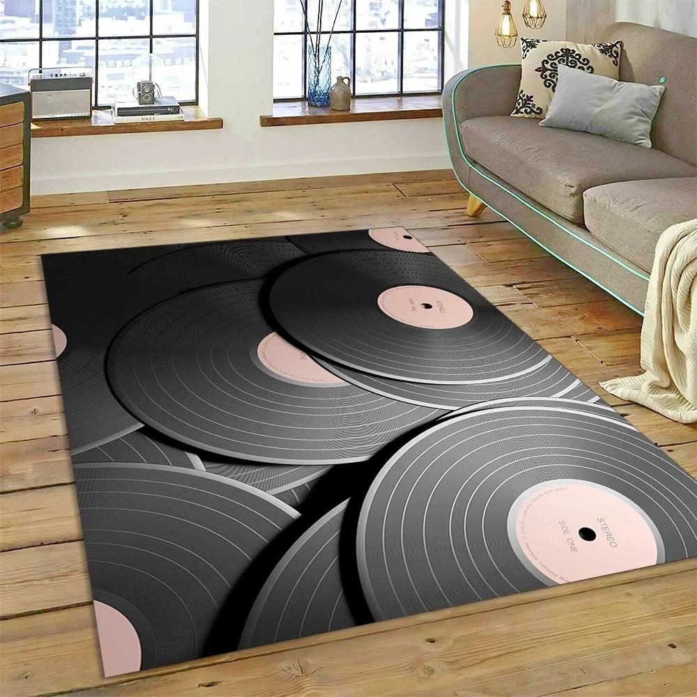 Vinyl Record Music Screen Tape Carpet Home Decor Living Room Hallway Non-slip Mechanical Washable Mat Sofa Coffee Table Area Rug