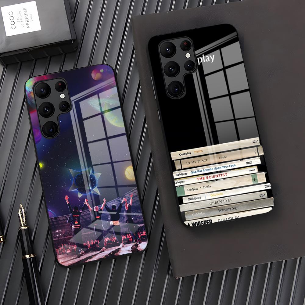 Band C-Coldplay Phone Case For Samsung S26 S25 Plus S20 S20 Plus S22 Ultra S23 FE S21 Plus S21 Ultra Glass Cover