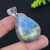 Angelite Stone Gemstone Handmade 925 Sterling Silver Jewelry Pendant 2.05" o8l68