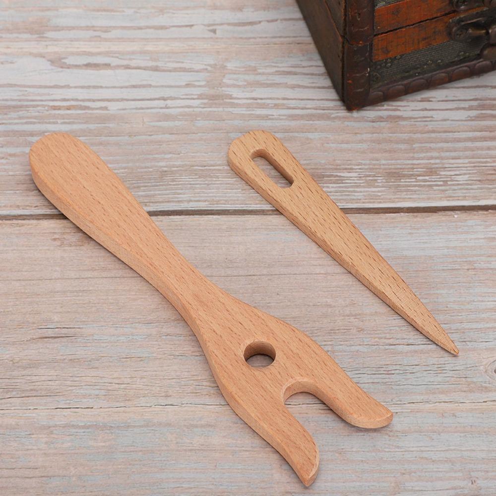 2Pcs Eye Needle Design Lucet Fork Kit Fork Type Structure Braided Craft Tools  For Bracelet Making