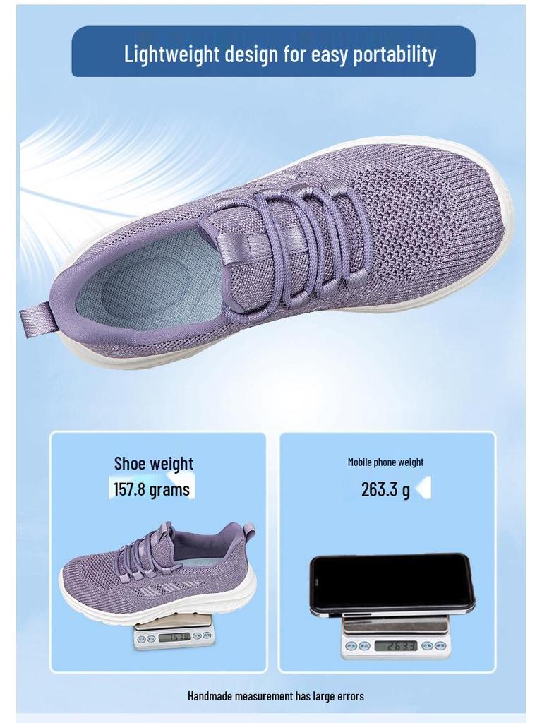 Comfortable Non-Slip Breathable Elderly Women's Walking Shoes - Lightweight Soft Sole for Spring & Autumn