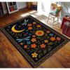 Moonlight Garden Rug with Celestial Motifs Featuring A Crescent Moon Dragonflies Nature-inspired Rug for Living Room and Bedroom