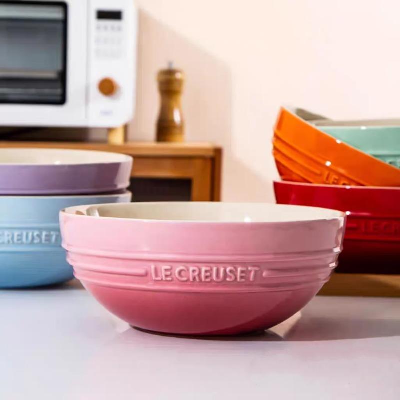 Large Capacity Ceramic Soup Face Bowl Salad Bowl Le Creuset Home Use Big Bowl French Style Dinnerware