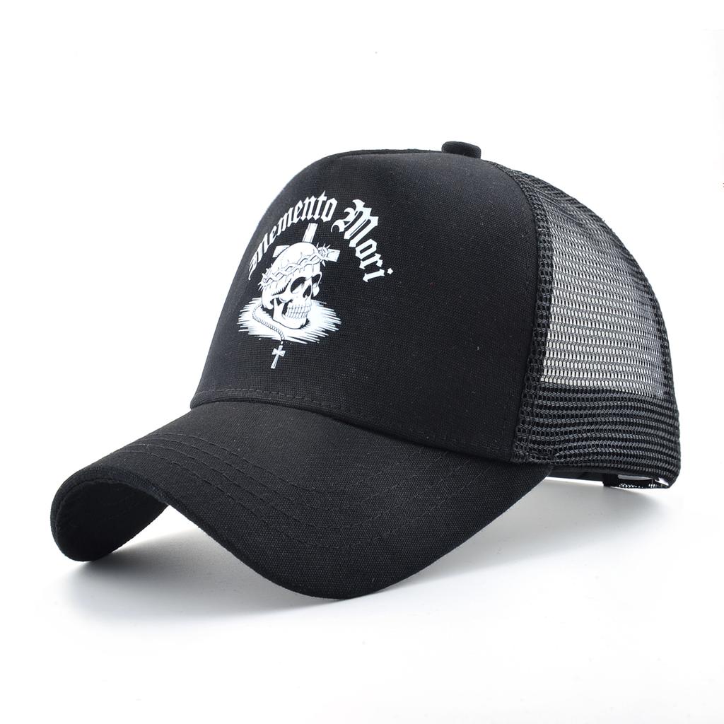 Summer Baseball Cap Outdoor Breathable Mesh Trucker Cap Men Women Printing Skull Snapback Hip Hop Caps Adjustable Visor Cap