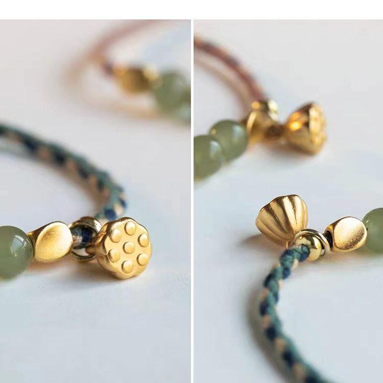 Vietnam Sand Gold Lotus Paar Armbänder - Perlen-Nischen-Design für beste Freunde