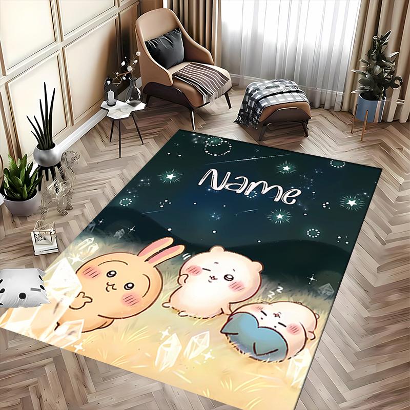 Custom personalization Chiikawa Area Rug - Perfect For Kitchen, Bathroom,Laundry Room Decor Large Size Available,Gift All Seasons