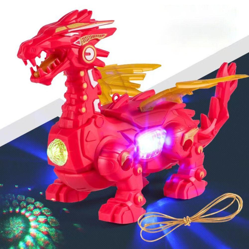 Cool Light Mechanical Dinosaur Electric Powered Simulation Fire Toy Entertainment Game