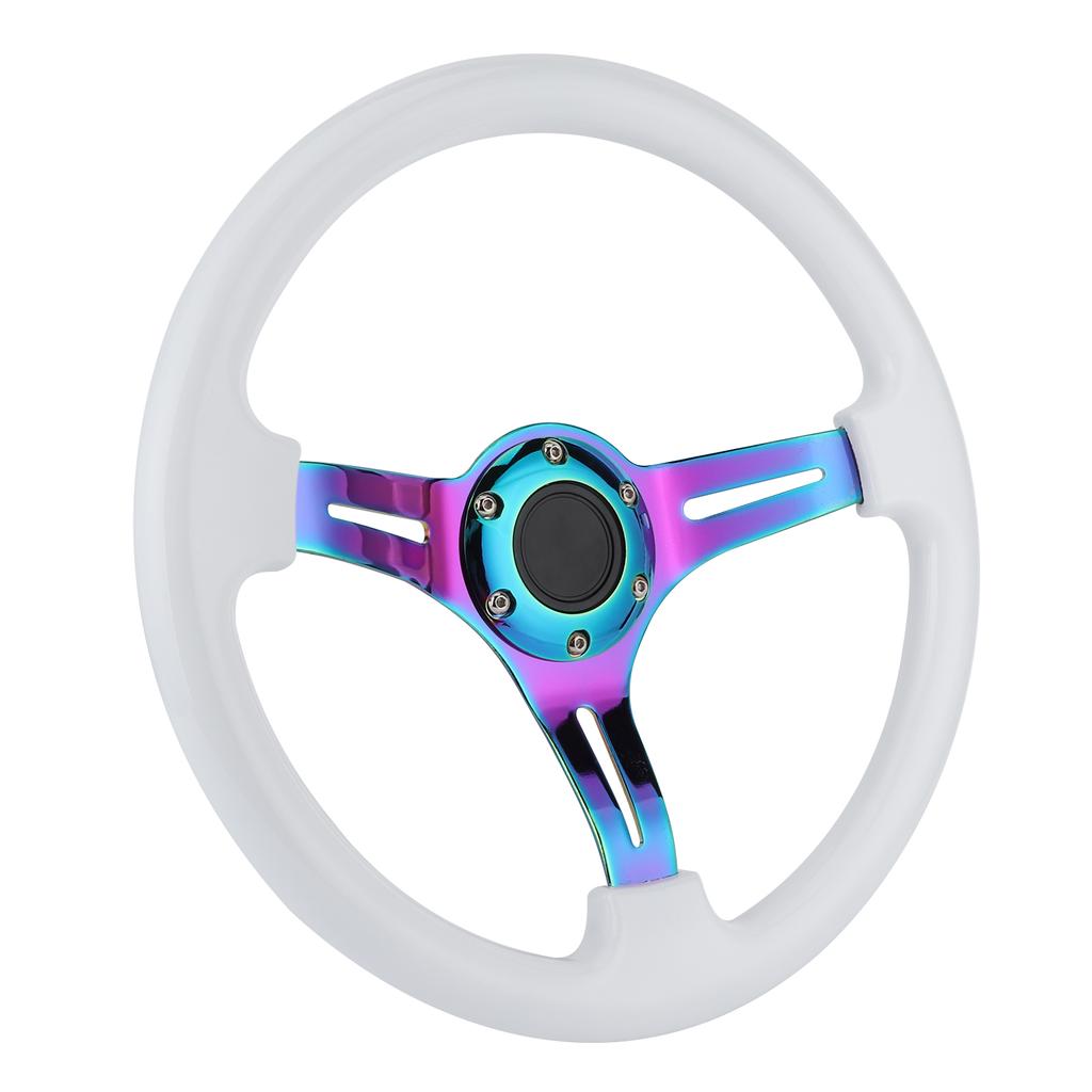 14in 6‑Hole Racing Steering Wheel Colorful Spoke ABS Drifting Wheel Universal for Car