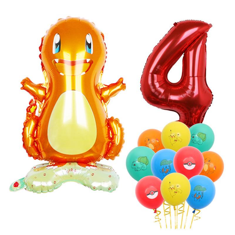 Standing Pokémon Pikachu Squirtle Child Elf Birthday Aluminum Film Printing Latex Balloon Gift