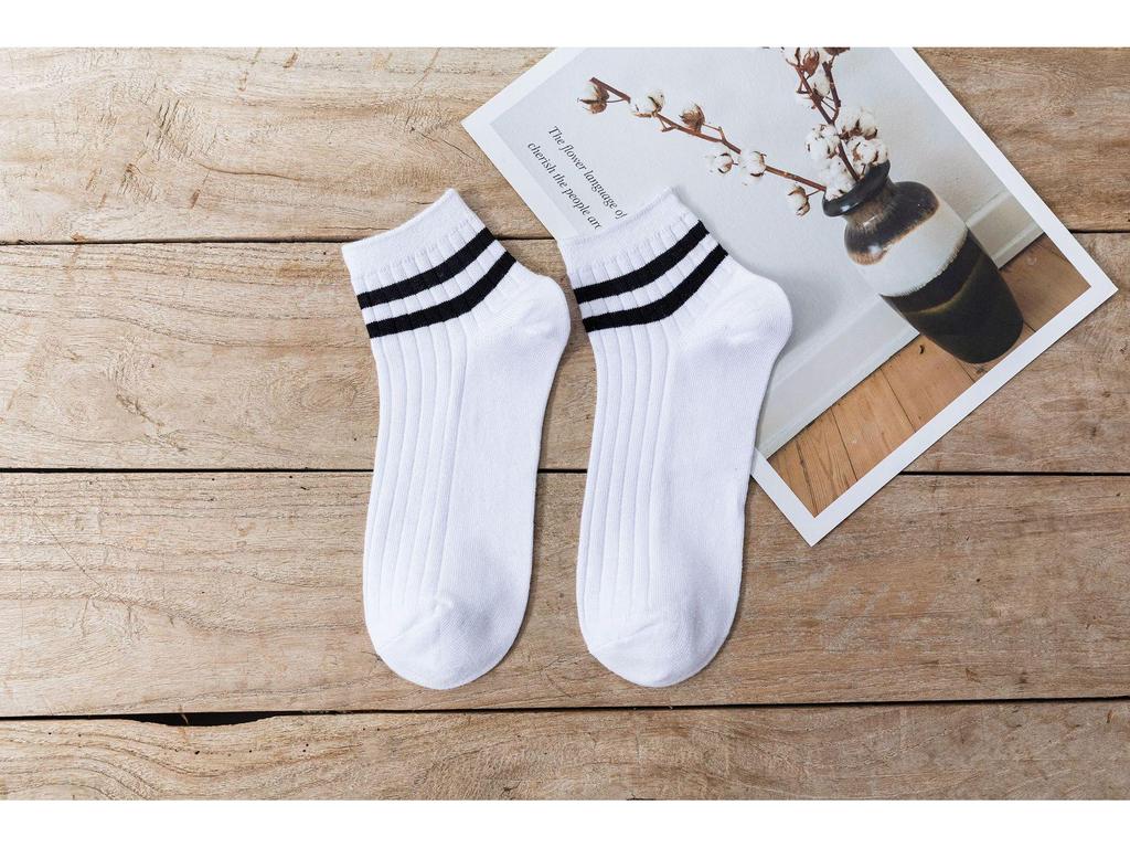 Men's Four Seasons Double Stripe Japanese Style Low-Cut Sporty Socks