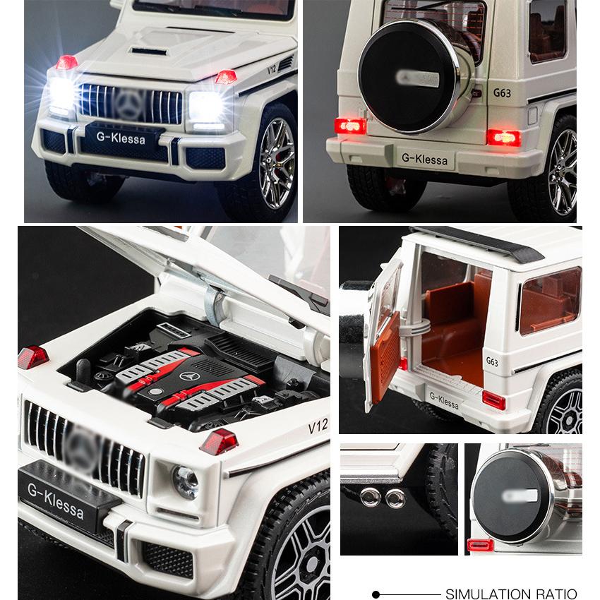 1/24 Scale Benz G-KLESSA AMG G63 Diecast Car Model Toy, Pull Back Toy Vehicle with Sound and Light for Kids Toddler Boys Girls Gift Collection