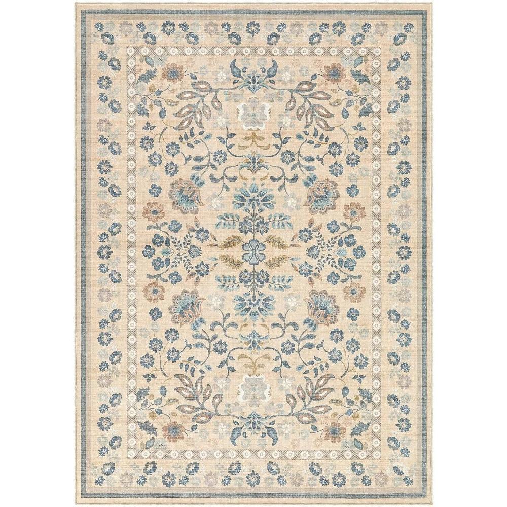 Living Room Carpet  Bedroom Bedside Floor Mat Machine Washable Carpets Spring Flowers Plant Retro Home Decoration Rug