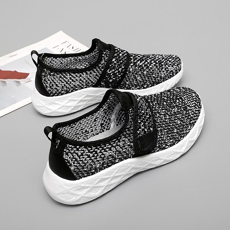 Fashion Pink Lightweight Casual Shoes Soft Sole Women Sneakers Mesh Breathable Slip On Loafers Big Size 42 Casual Shoe Flats Hollow out