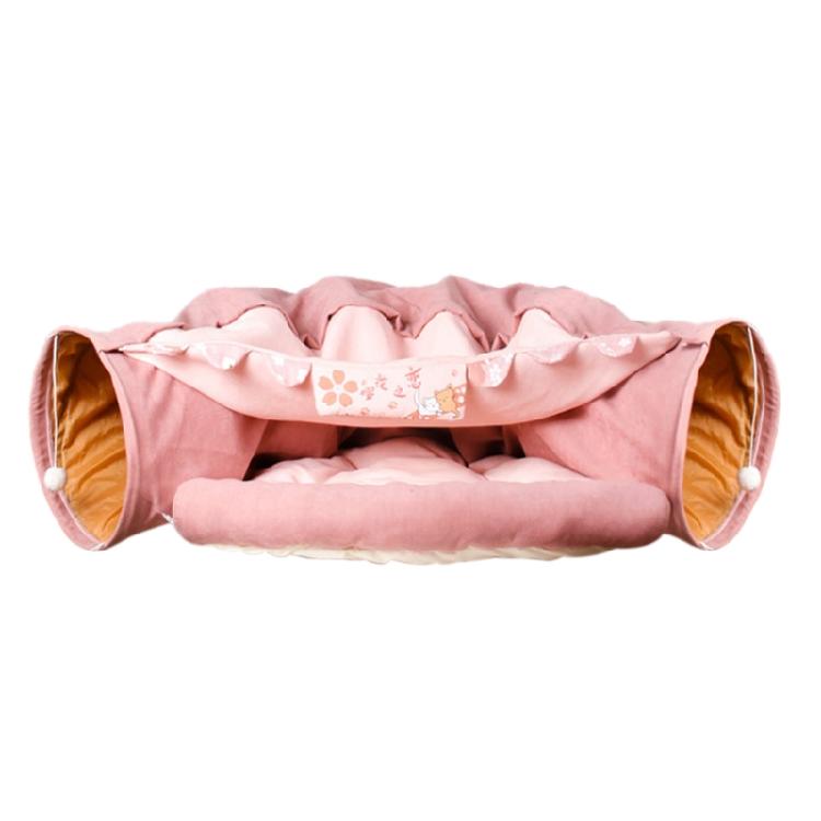 

Collapsible Cats Tunnel Tube Relieve Boredom for Indoor Cats Soft Bed