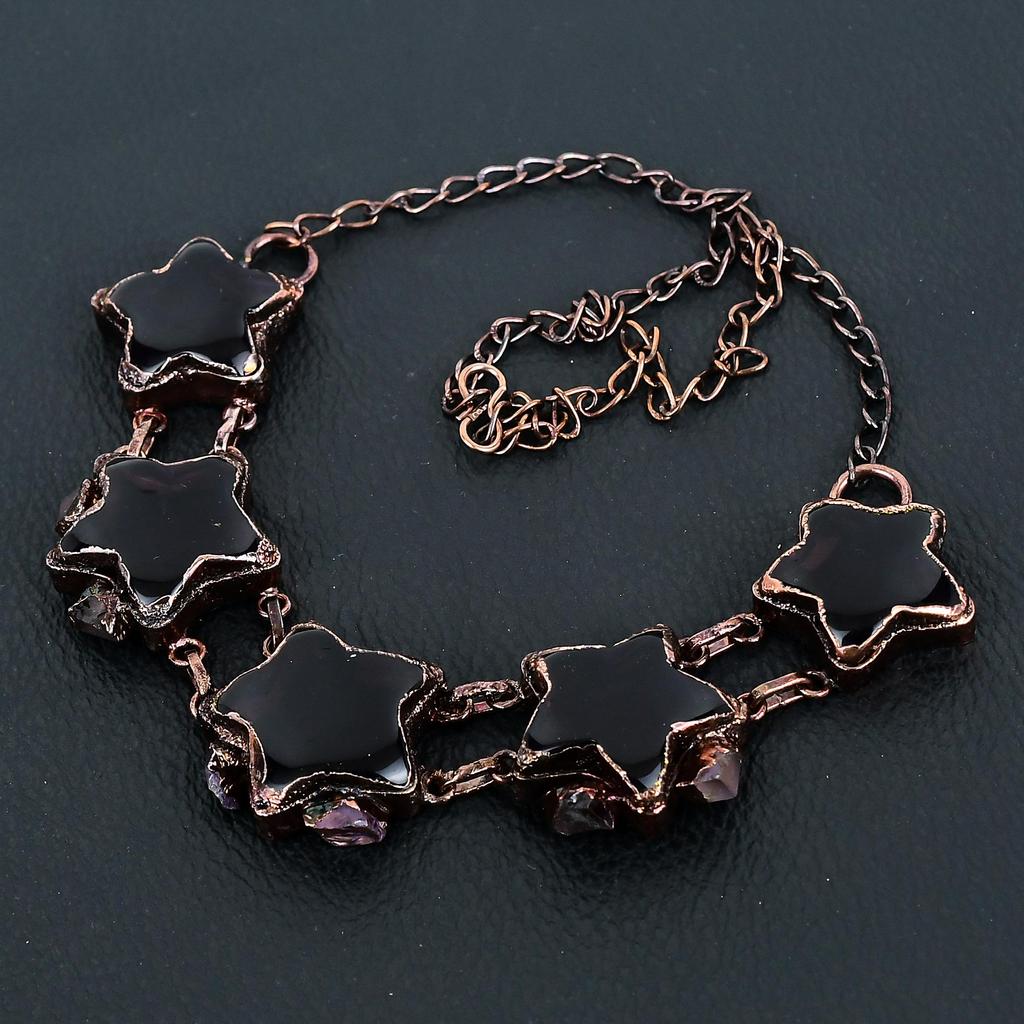 Amethyst Halskette Schmuck, Handgefertigte Schöne Halskette Schmuck Kupfer Galvanisch geformt, Verstellbarer Edelstein Schmuck Für Sie