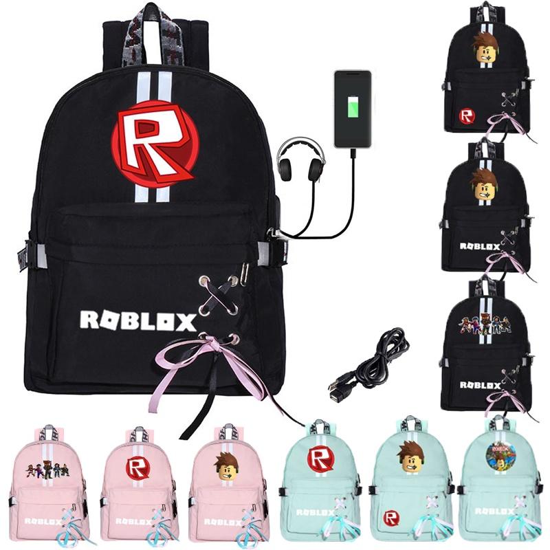 Roblox Print Backpack With Usb Charging Port And Large Capacity For Students And Travel