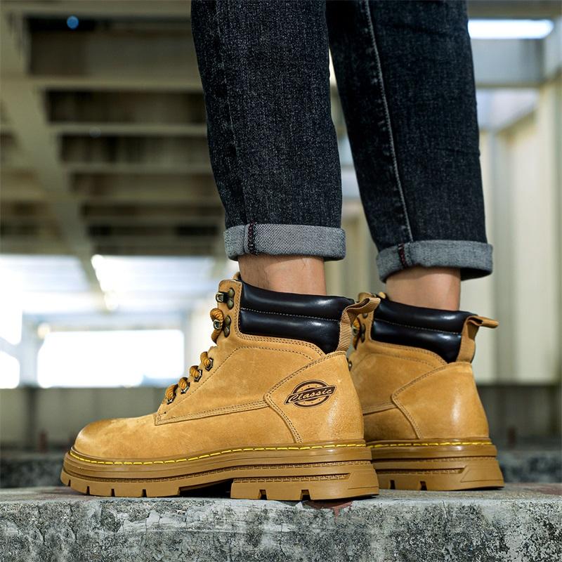 Pánské vysoké boty na volný čas Ručně vyráběné plyšové boty Ležérní boty Podzimní a zimní boty