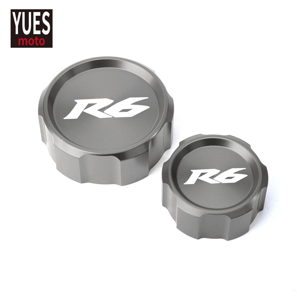 Motorcycle Accessories Front & Rear Brake Reservoir Fluid Cover For Yamaha YZF R6 2009- 2015 2016 2017 2018  