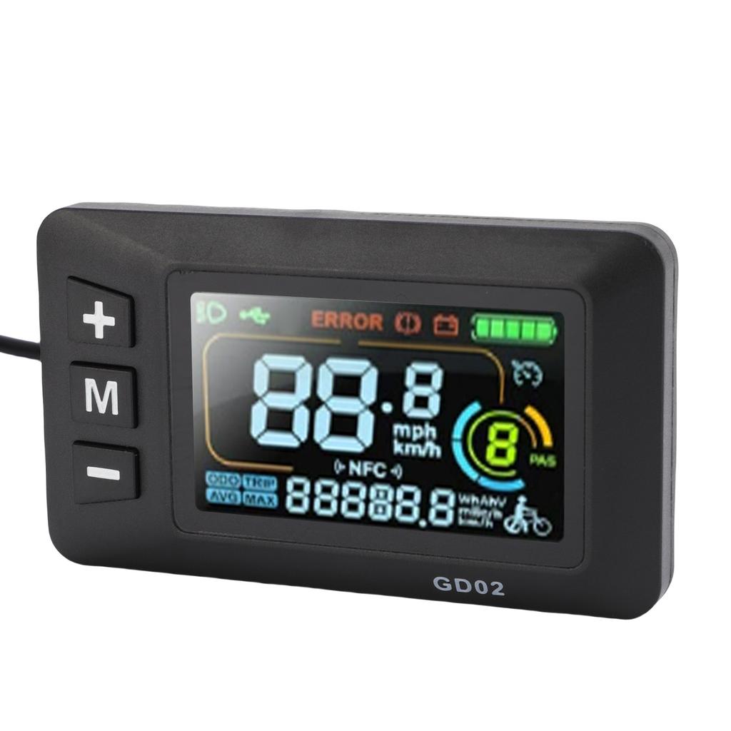 GD02 Electric Bike LCD Display Meter Color Screen Waterproofing Smart Electric Scooter Control Panel for 22.2mm