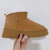 Classic Winter Woman Trend Platform Boots New Design Genuine Cow Leather Warm Fur Snow Boots Lady Ultra Mini High heel Shoes