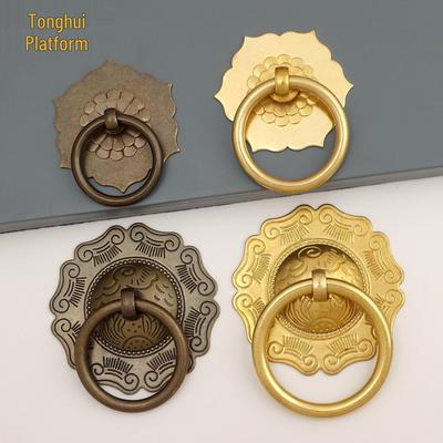 Antique Style Pure Copper Hexagonal Handle for Cabinets & Drawers - Retro Chinese Hardware Accessory