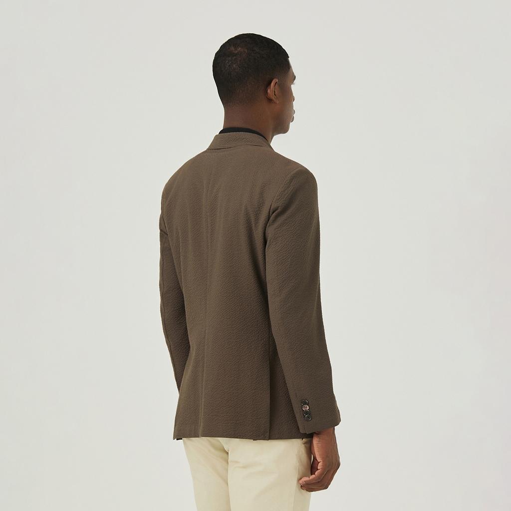 Ferraromilano Cotton Blend Seersack Jacket Cocoa (Am0Fozc20255)