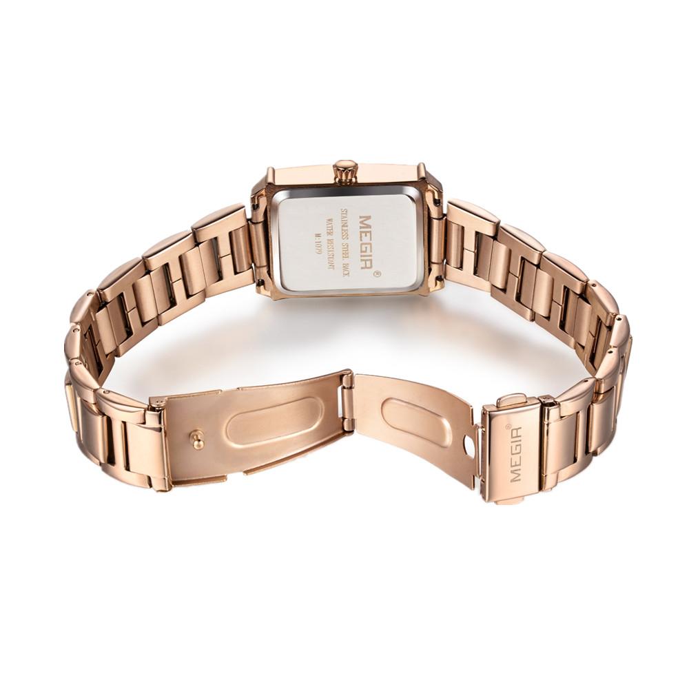 Megir Ladies Watches Rose Gold Luxury Women Bracelet Watch for Lovers Fashion Girl Quartz Wristwatch Clock Relogio Feminino 1079