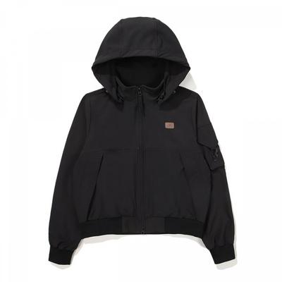 Stretch Brush Hoodie Jacket  Black 