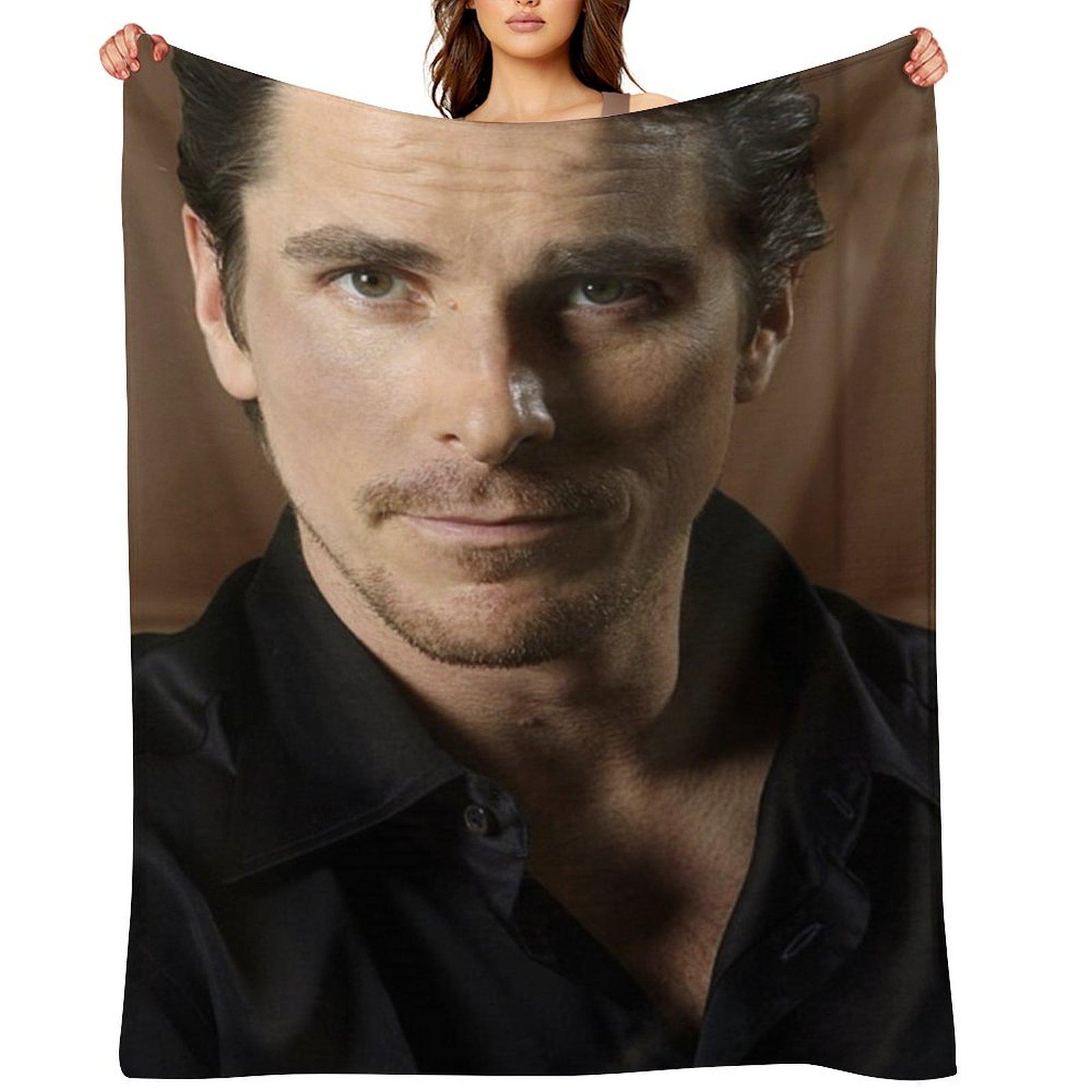 

Christian Bale Throw Blanket Beach Extra Large Throw bed plaid Sofa Blankets 30x40in
