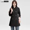 LUDIan Women's Double-Breasted British Style Trench Coat