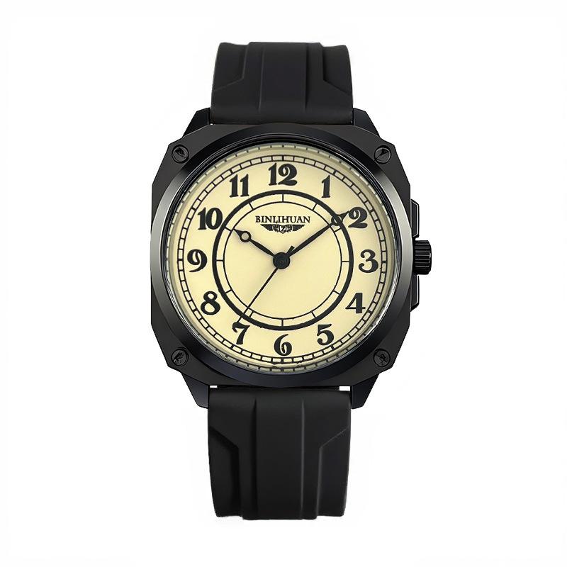JYL Men's Watch Simple Quartz Daily Wear Leather Strap