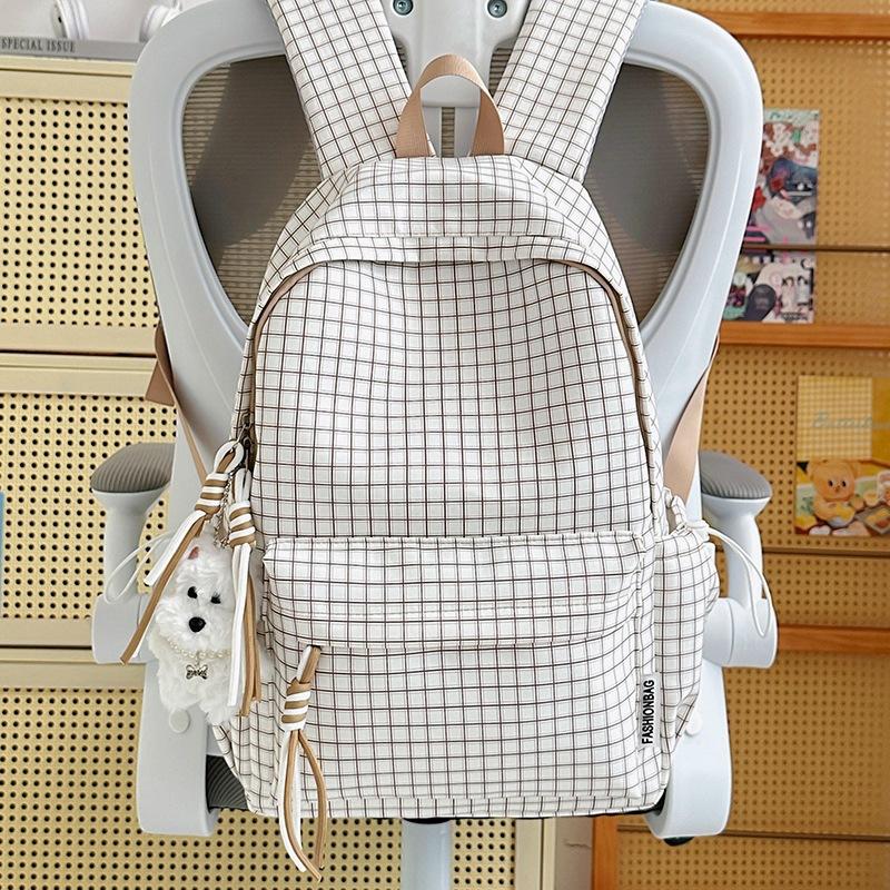 Schoolbag New Mori Plaid School Bag Student Party Korean High Value Casual Backpack Large Capacity Lightweight Backpack