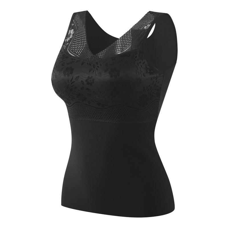 Autumn and Winter New German Velvet Lace Seamless Vest Primer Velvet Thickened Women's Vest Thermal Underwear