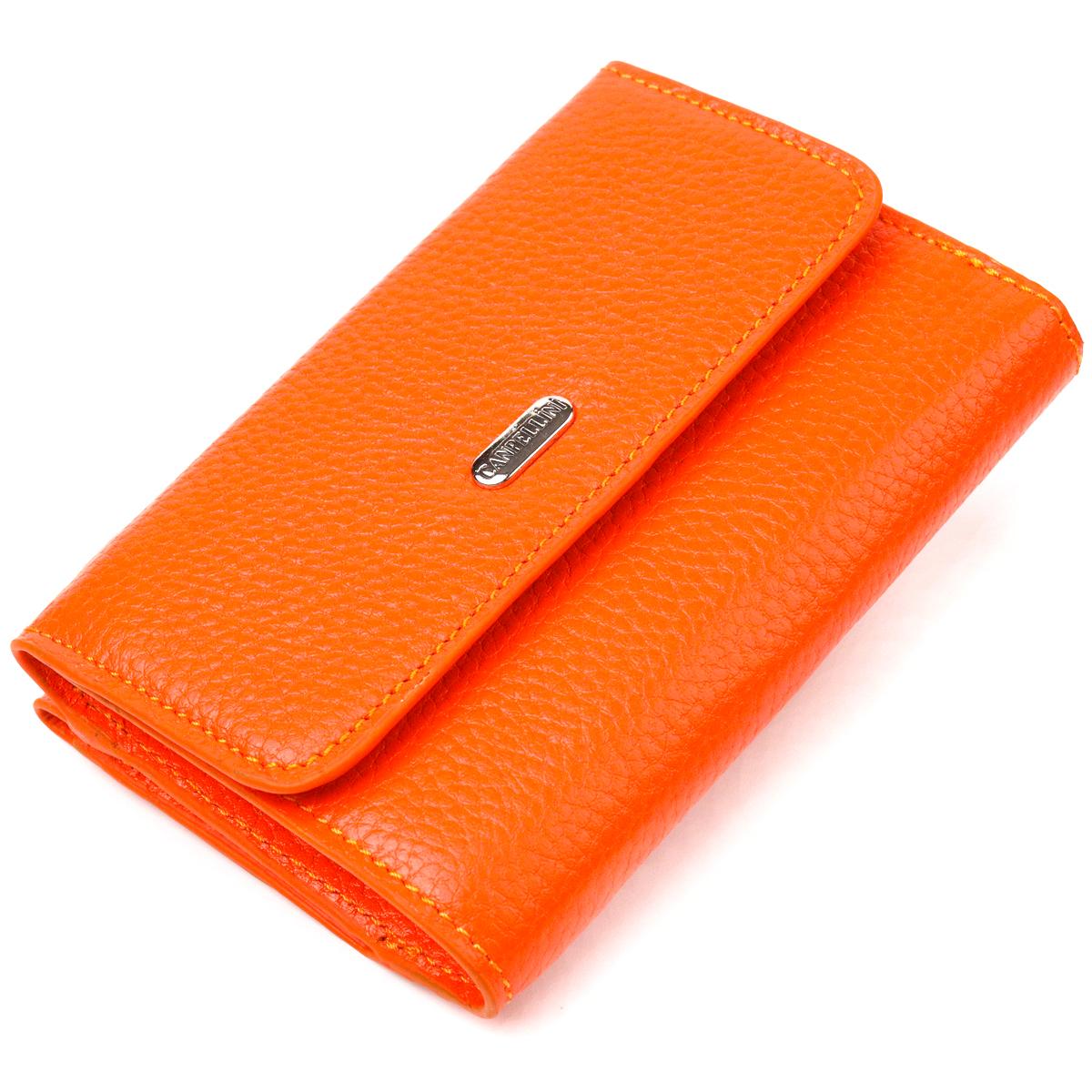 

Молодіжний жіночий кішок із натуральної шкіри флотар CANPELLINI Wallet 21594 Помаранчевий