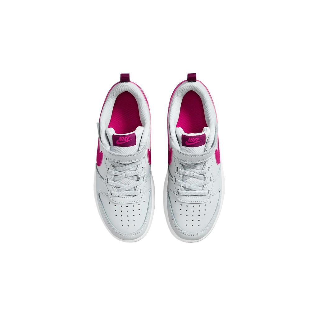 Nike Court Borough Leather Low top Skateboard Shoes Gray Pink Kids' BQ5451-015