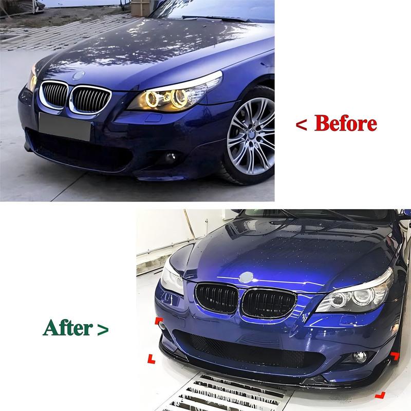 For BMW M-Sport E60 E61 523i 525i 528i 530i 535i 540i 550i 2005-2010 Car Front Bumper Lip Diffuser Splitter Bodykit Tuning Black
