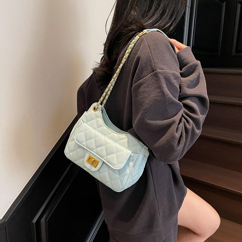Spring and Summer Versatile Women's Bags, Chain Bags, High-end Sense of Work Commuting Shoulder Bags, Diamond Embroidered Thread Messenger Bags