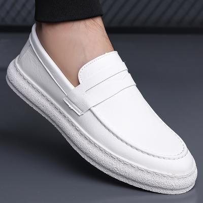 Fashion Men's Classic Anti Slip Casual Leather Shoes Simple All-match Men Loafers Lightweight Flats Fashion Male Driving Shoes Moccasins