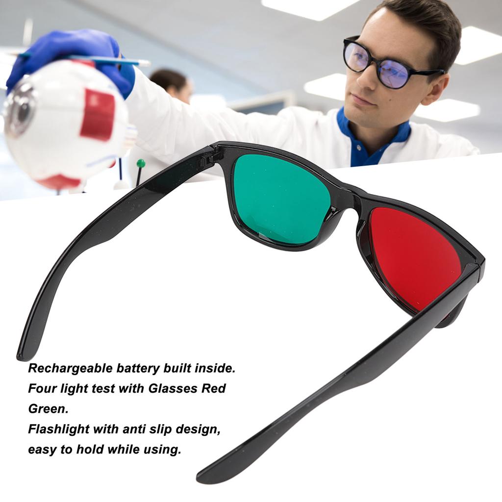 Worth 4 Dot Light Eye Suppression Check 4 Dot Binocular Vision Light with Red Green Glasses