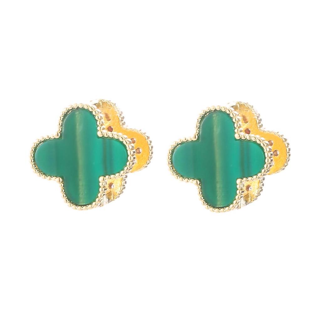 Four-Leaf Clover Ear Cuffs with Zircon Micro-Pave
