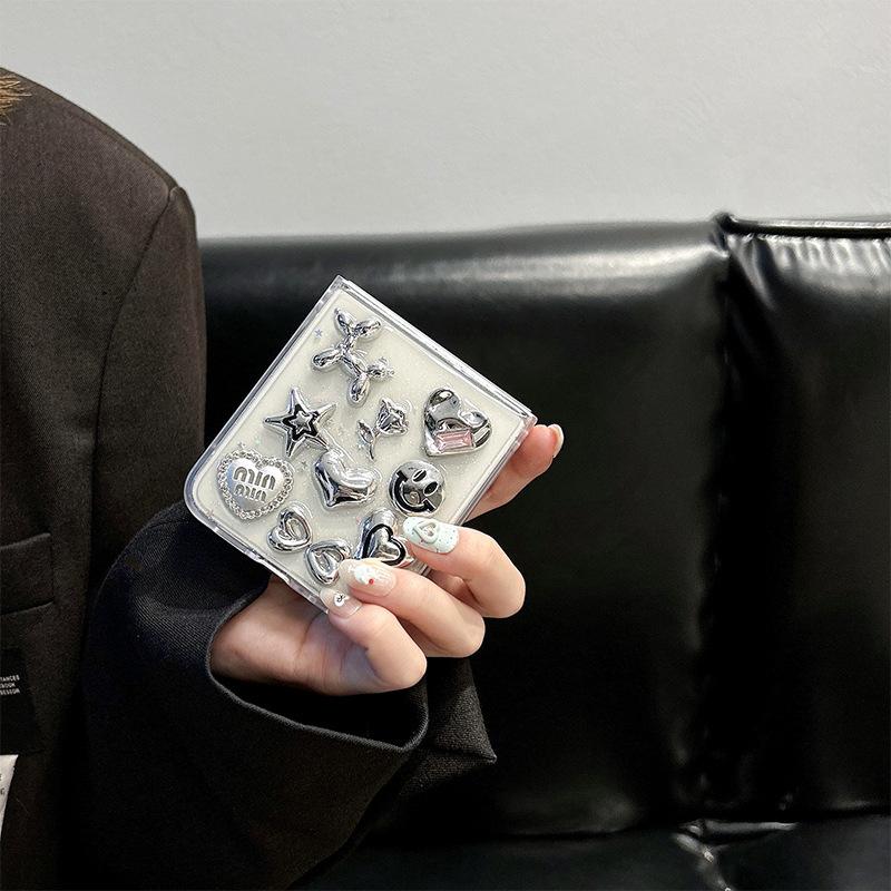 

For Samsung Zflip6 Flip Up Love Smile Pentagram Zfold5 Folding Screen Zflip4 Sparkling Pink Star For Samsung ZFold7