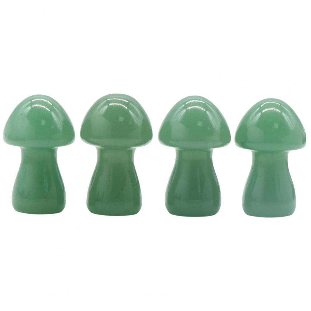 Mushroom Figurine Carved Nice-looking Clear Texture Smooth Edge Mushroom Micro Ornament DIY Faux Crystal Mushroom Figurine