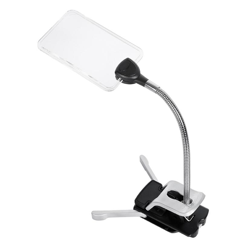 Pro Flexible Hands Free LED Magnifying Glass Desk Lamp Bright LED Illuminated Magnifier with Clamp for Reading