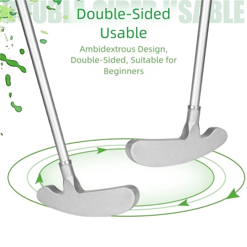 Double Sided Golf Practice Putter Portable 3 Section Detachable Golf Putters Antislip Golf Accessory Easy to Carry