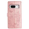 For Google Pixel 8 Protective Case Butterfly Floral Imprint Leather Wallet Phone Cover