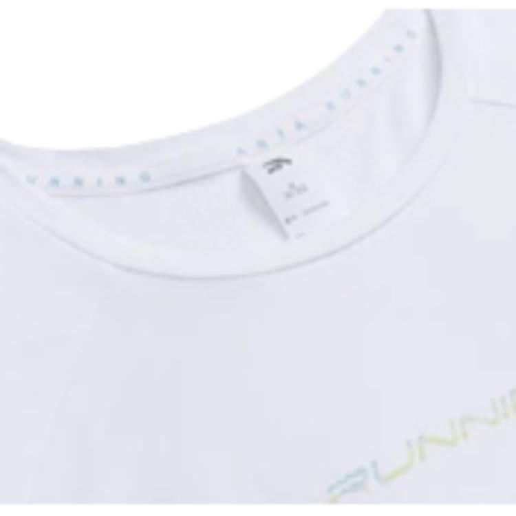 Anta Running Series Solid Color Round Neck Moisture Wicking Breathable Short Sleeve Raglan T-Shirt Women Tops Pure-White 162425103-2