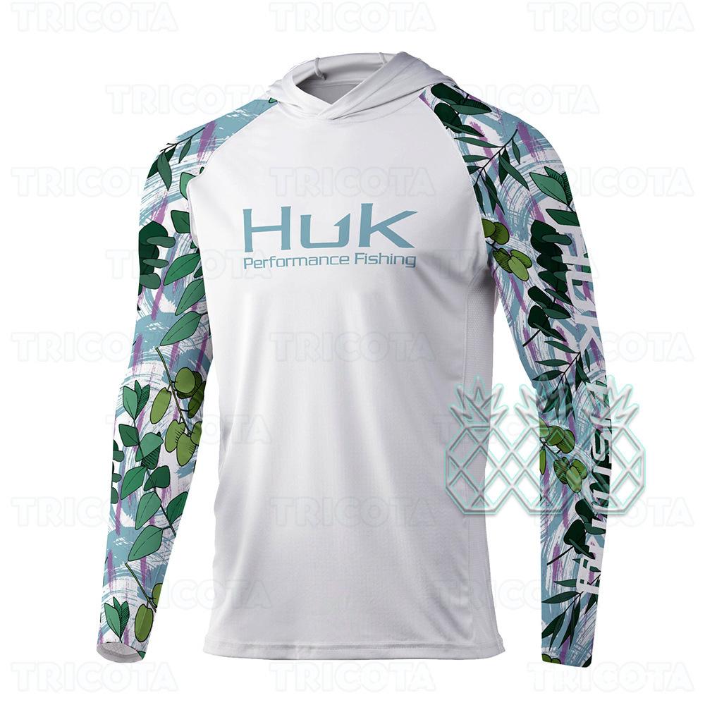 Cross-border HUK fishing suit outdoor hooded long-sleeved sunscreen T-shirt breathable Luya fishing suit UV protection ice silk XXXS