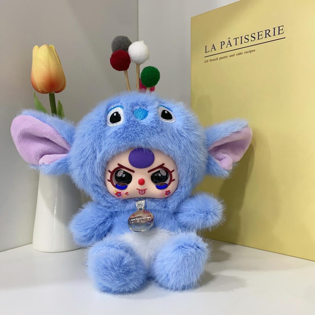 Sevimli, avuç içi hazinesi pelüş kolye masa ofis vinil yüzlü pelüş bebek